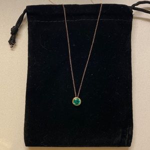 14k Solid Gold Emerald Pendant Necklace